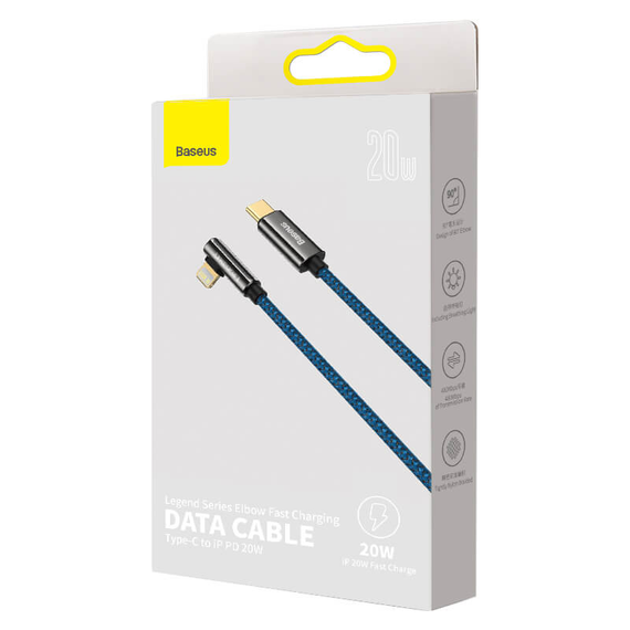 Baseus Legend Series Elbow Fast Charging Data Cable  2 m, 20W кабель для ігорн на телефоні, кабель apple | Зображення 1