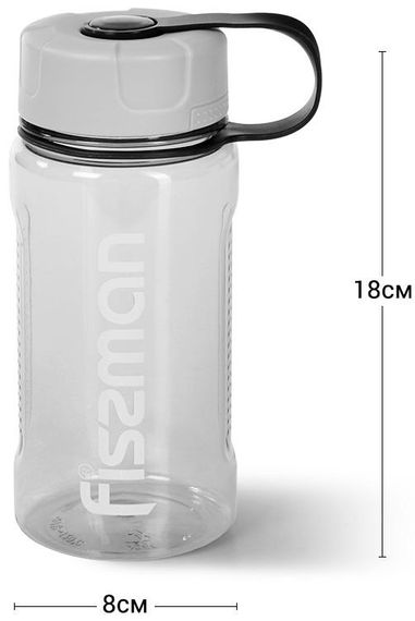 Пляшка спортивна Fissman Sport Line 650мл пластикова, сіро-блакитна | Зображення 2