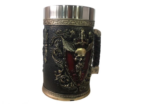 Кухоль Чашка 3D Skull Mug Череп пивний кухоль з Гербом Крилатого Черепа | Зображення 2