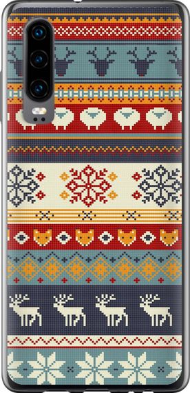 Чехол на Huawei P30 Рождественский орнамент "3303u-1622-17620"