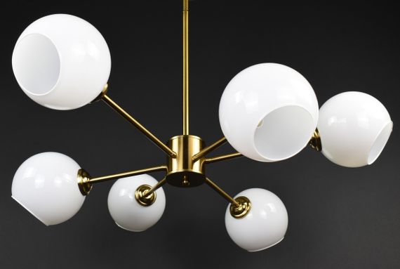 Люстра стельова на 6 лампочок 27826 Латунь 24-59х80х80 см. | Зображення 5