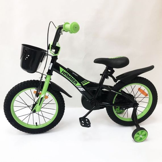 Дитячий двоколісний велосипед Hammer Smart H2021 20 дюймів із бічними колесами, кошиком. Колір: зелений | Зображення 3