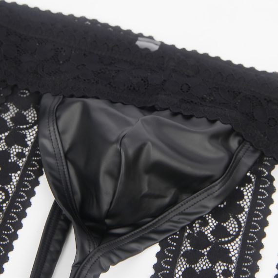 Чоловічі труси відкриті Star Night з мереживом, чорний, M sexstyle | Зображення 4