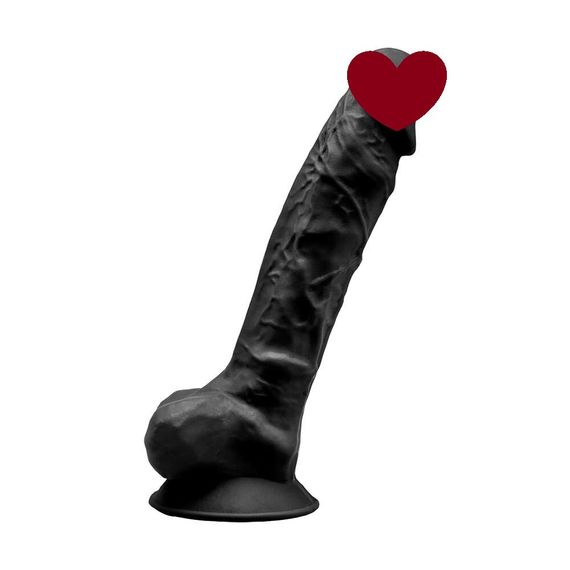 Фалоімітатор SilexD Tomas Black (MODEL 1 size 9in), двошаровий, силікон + Silexpan, діаметр 4,9см Sex Aura