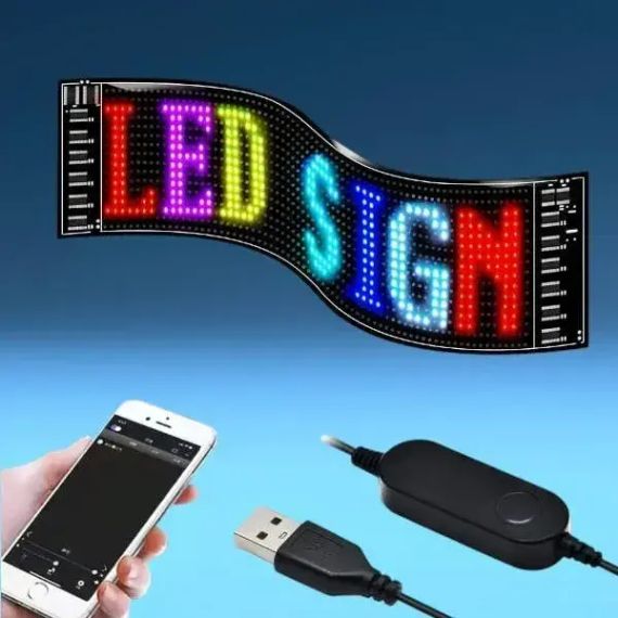 Гибкий экран LED Matrix Panel APP wifi rgb 192mm* 1330mm(16Х144) art-0569 | Зображення 4