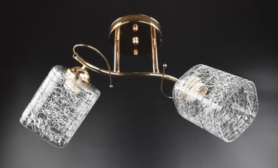 Люстра стельова на 2 лампочки 26070 Золото 25х21х47 см.