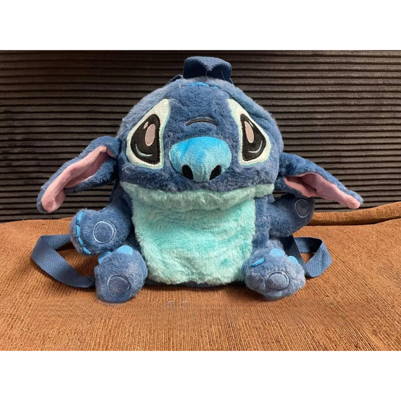 Дитячий плюшевий рюкзак «Стич» з двома відділеннями зі штучного хутра 23 × 19 × 15 см, синій | Зображення 3