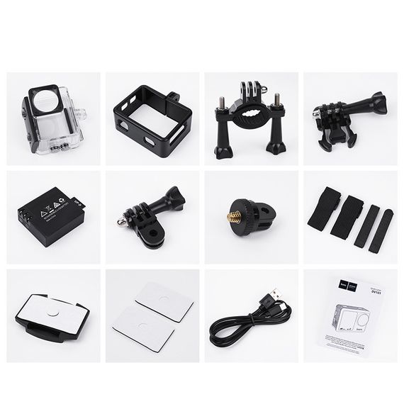 Екшн-камера Hoco DV101 Dual color screen Sports Black | Зображення 6