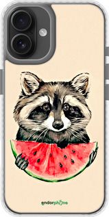 Чохол на iPhone 16 Plus Єнотик з кавуном "4605pc-3714-2448"