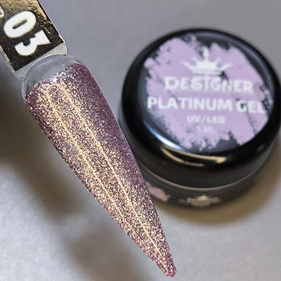 Гель-фарба P03 Designer Platinum Gel з блистками 5мл