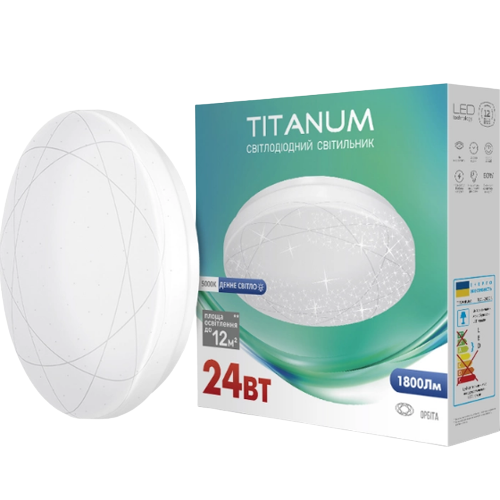 LED Світильник настінно-стельовий 24W 5000К 220V Орбіта TLCL-245OR Titanum