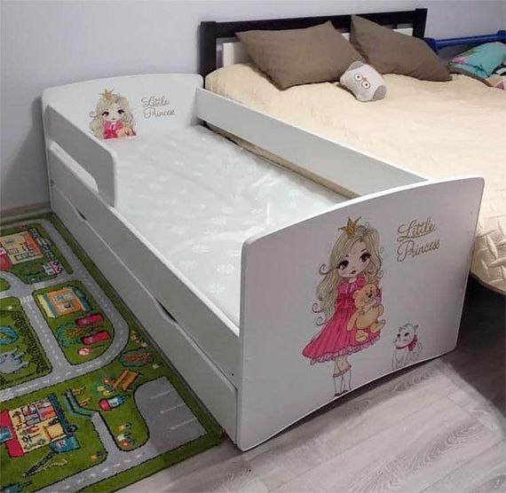 Дитяче ліжко Kinder Cool 18 Little Princess з шухлядою та захисним бортиком, на ламелях | Зображення 1