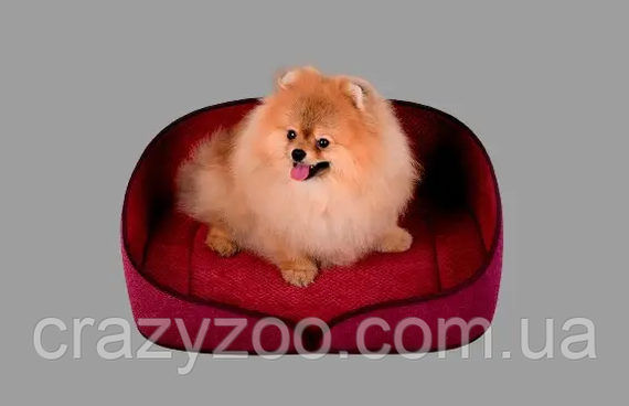Лежак для собак і котів Kareline з повсті бордовий 45x33x16 см 30032/16 | Зображення 1