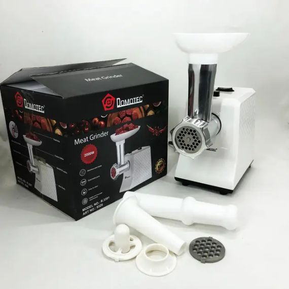 М'ясорубка електрична domotec r3391 2000w, компактна м'ясорубка для дому, м'ясорубка 3 в 1 | Зображення 4