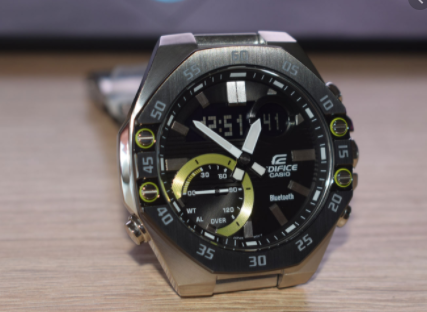 Стильні сталеві наручний годинник Casio оригінал Японія Edifice ECB-10DB-1AEF зі сталевим браслетом | Зображення 2