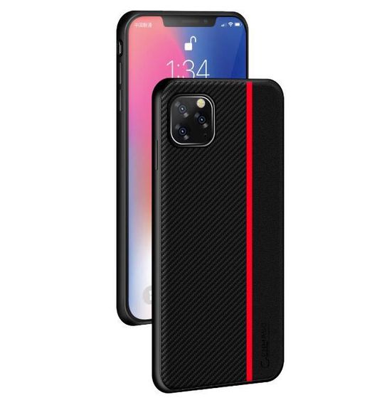 Чехол накладка Primo Cenmaso для Apple iPhone 11 Pro Max - Black&Red | Зображення 1