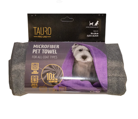 Рушник для домашніх тварин з мікрофібри Tauro Pro Line, grey 60*90 cm