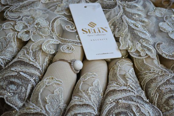 Льняная скатерть с ранером Selin Pelin Set 160×350+12 салфеток бежевая | Зображення 3