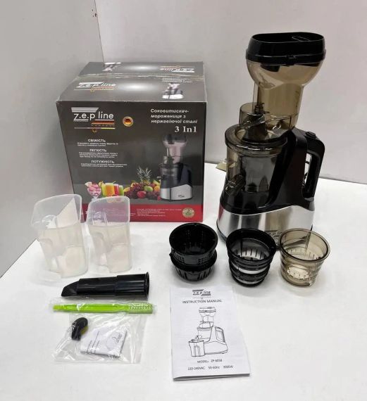 Соковитискач-морожениця 3в1 Zepline ZP-6058 3000 Вт з нержавіючої сталі | Зображення 4
