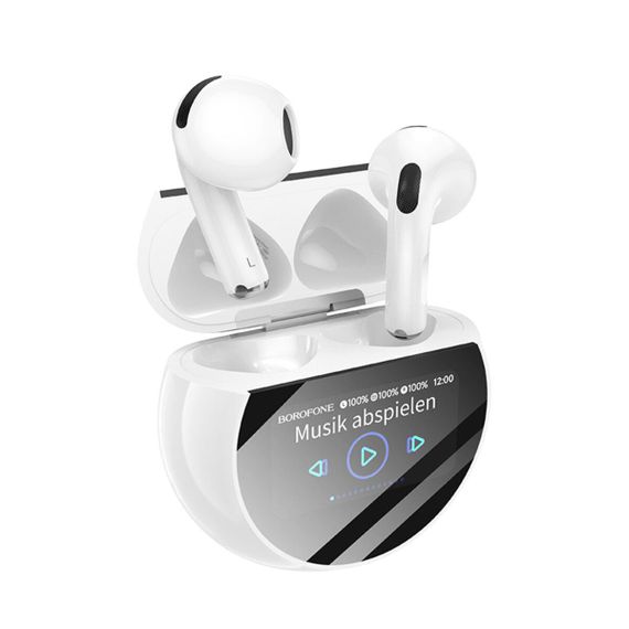 Беспроводные наушники BOROFONE BW87 Mist true wireless BT headset with touch screen White | Зображення 3