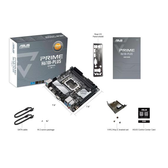 Материнcька плата ASUS PRIME H610I-PLUS-CSM s1700 H610 2xDDR5 M.2 HDMI D-Sub DP mITX 90MB1GB0-M0EAYC | Зображення 1