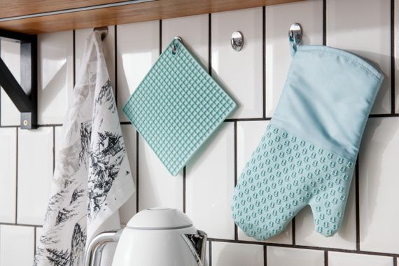 Рукавичка-прихватка Ardesto Tasty Baking, 35х19см, силікон, бавовна, блакитний (AR2327T) | Зображення 3