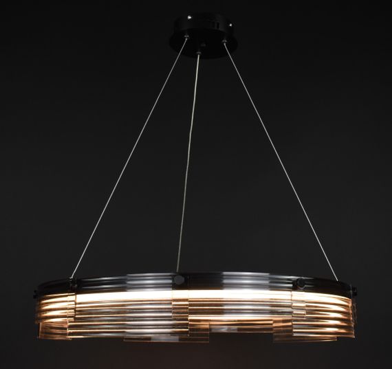 Люстра світлодіодна підвісна LED світильник для квартири на стелю лед 27948 Чорний 30-110х60х60 см. | Зображення 2