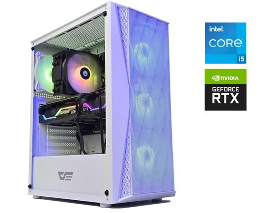 Ігровий ПК DarkFlash White Tower / Intel Core i5-12400F (6 (12) ядер по 2.5 - 4.4 GHz) / 32 GB DDR4 / 1000 GB SSD M.2 / nVidia GeForce RTX 3070, 8 GB GDDR6, 256-bit / 850W б/в