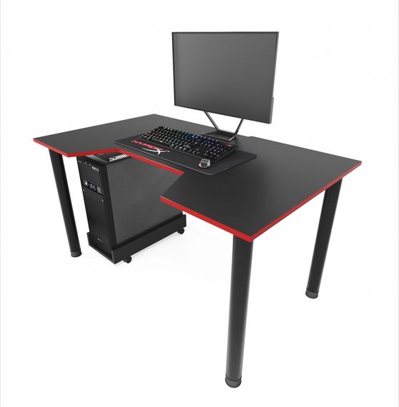 Стол компьютерный ZEUS GAMER-3 черныйкрасный | Зображення 1