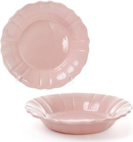Набір 6 глибоких тарілок Leeds Ceramics SUN Ø23см, кам'яна кераміка (рожеві)
