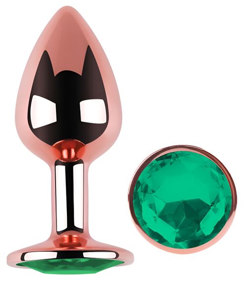 Анальная пробка с кристаллом EGZO - Rose Gold Round Plug Marine size M Sex Aura | Зображення 1