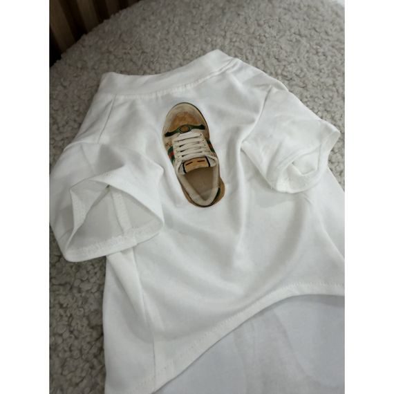 Брендовая футболка для собак Gucci Sandals White | Стильная одежда для питомцев | Зображення 6