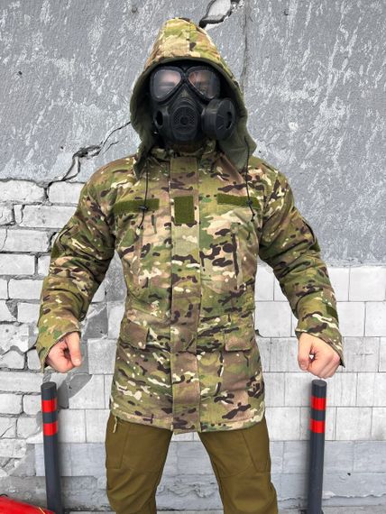 Куртка парка мультикам мужская с капюшоном липучки для шевронов 3XL