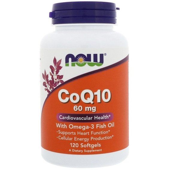 Коензим NOW Foods CoQ10 60 mg with Omega 3 Fish Oils 120 Softgels