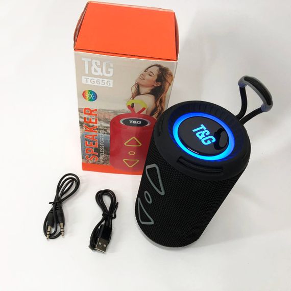 Bluetooth колонка портативная TG656 FM-радио, аккумуляторная колонка для музыки. Цвет: черный | Зображення 9