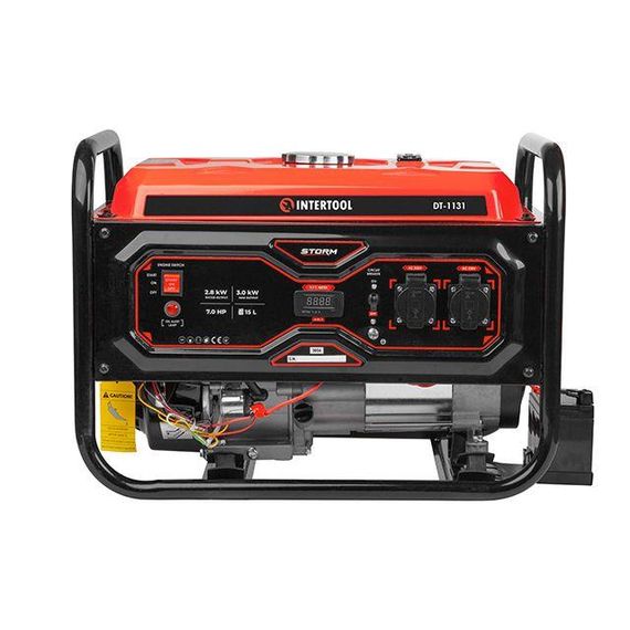 Генератор бензиновий 2.8/3 кВт, 220 В, 15 л, електро+ручний старт, мідна обмотка, STORM INTERTOOL DT-1131 | Зображення 4