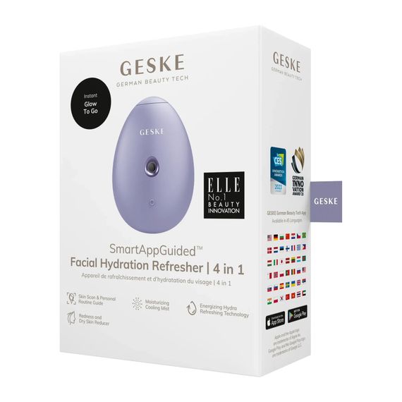 Электронный освежитель для увлажнения лица GESKE Facial Hydration Refresher 4в1 gray, Фиолетовый | Зображення 7