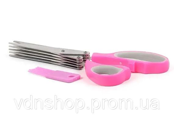 Ножницы для зелени Benson BN-919 (5 острых лезвий) кухонные ножницы Бенсон + щетка для чистки, Бэнсон | Зображення 6