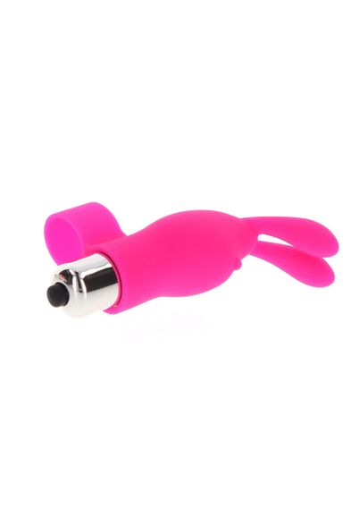 Вибратор на палец с кроликом TOY JOY розовый, 10 х 2.6 см Sex Aura | Зображення 1