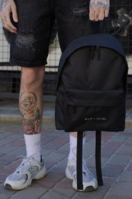 Повсякденний рюкзак шкільний Without Compact з принтом AntiSocial Black