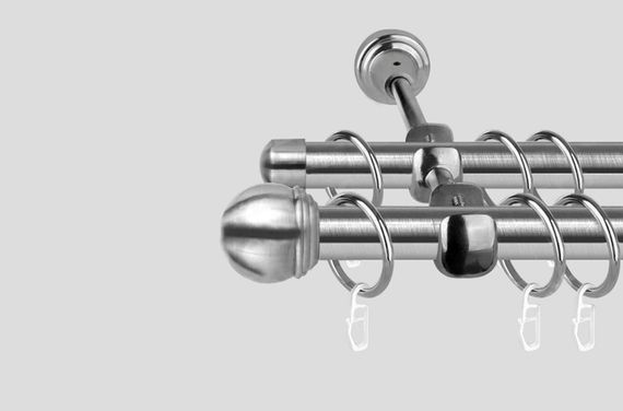 Карниз для штор металевий, двухрядний 19 мм , Тоди Макс Сталь 200 див.