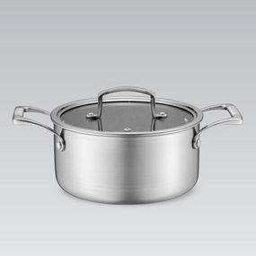 Каструля Maestro MR-3504-20, 3.1 л, 20 см, з нержавіючої сталі з кришкою, для всіх типів плит