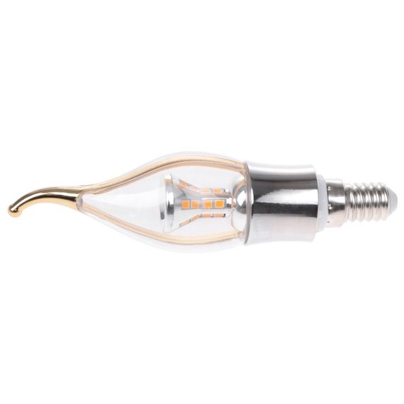 Лампа светодиодная E14 LED 6W 28 pcs WW CL37-A SMD2835 (silver) 220V | Зображення 2