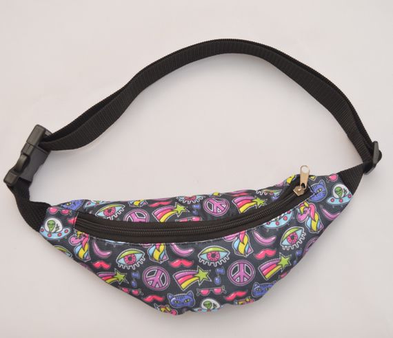 Сумка поясная бананка 4Profi Мини с принтом Стикеры  с одним отделением 20340 | Зображення 1