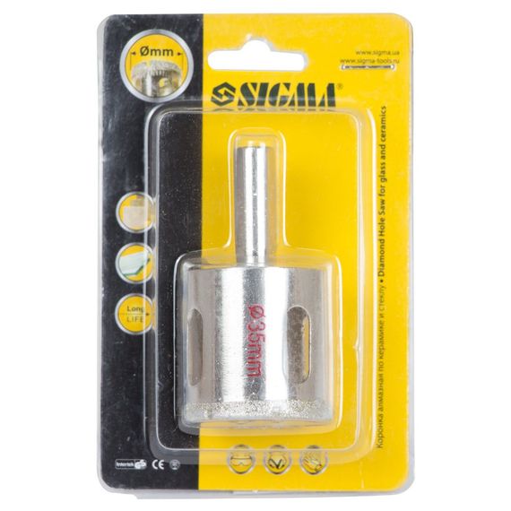 Коронка алмазна Sigma по кераміці і склу Ø35 мм (1541351) | Зображення 1