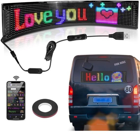 Світлодіодна вивіска LED табло Matrix Panel JTPD-03-011 Bluetooth для реклами та оформлення інтер'єру з анімацією | Зображення 2