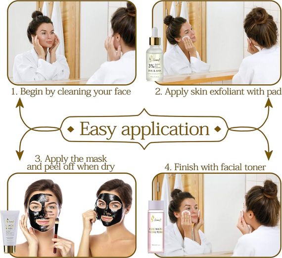 Засіб для видалення чорних цяток Sami Подарунковий набір, 1 скраб для сяйливої шкіри з 3% BHA, 1 рожева вода | Зображення 7