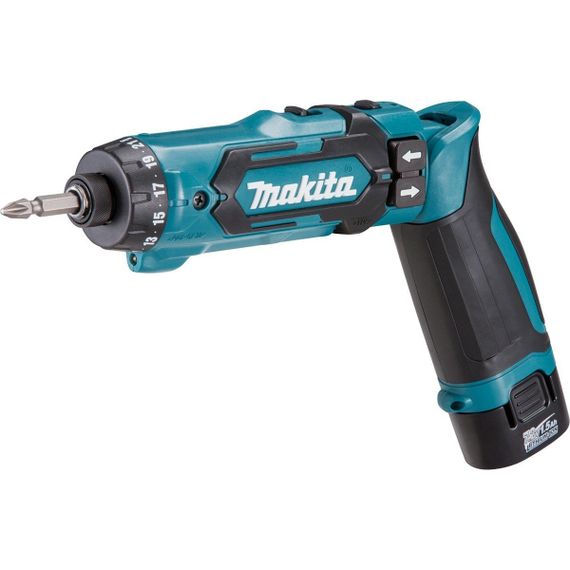 Отвертка аккумуляторная Makita DF012DSE (5.6 Нм, 1/4", 7.2 В) | Зображення 1