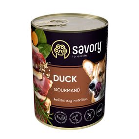 Корм вологий Savory Dog Gourmand Duck паштет для дорослих собак усіх порід з качкою 400 г