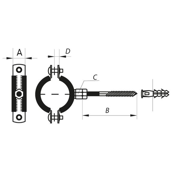 Хомут трубний оцинкований Koer KCB.20 3/4 "(26-30) чорний (KR2796) | Зображення 1